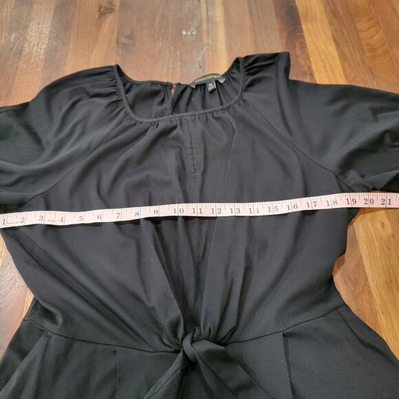Banana Republic Poplin Twist Front Cropped Puff Sleeve Jumpsuit Size 12 - Picture 11 of 13